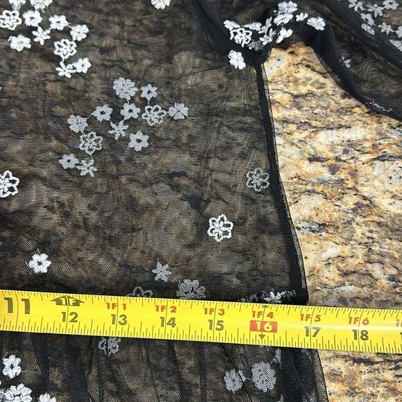 Zara Floral Embroidery Long Sleeve Sheer Maxi Dress In Black Size XS - Picture 7 of 8